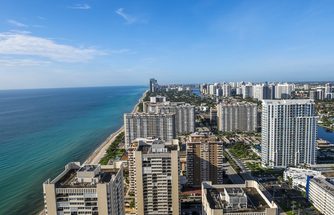 Hallandale,Beach,,Florida,-,August,4,,2019:,Aerial,View,Of